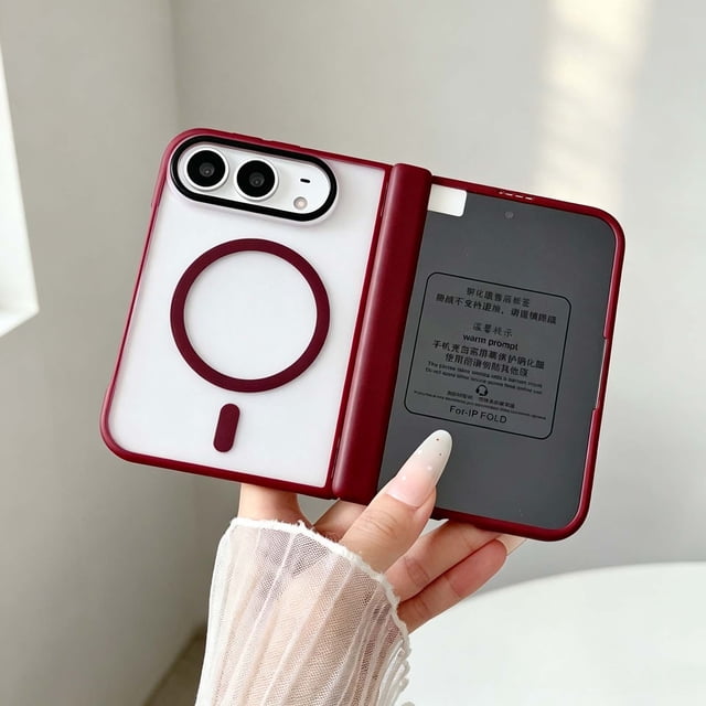 Translucent Install Magnetic Case For Apple iPhone Duo with Hinge Protection & Built-in ...