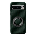thumbnail image 1 of Magnetic Case Compatible with Google Pixel 7 Pro with 360 Rotating Ring Kickstand, Aramid Carbon Fiber Ultra-Thin Shockproof Protective Cover Compatible with MagSafe, Darkgreen, 1 of 7