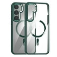 thumbnail image 1 of Magnetic Case Compatible with Samsung Galaxy S24 Plus, Compatible with MagSafe Wireless Charging, Hybird Rubber Transparent Anti-Scratch Back Shockproof Protective Slim Thin Phone Cover, Darkgreen, 1 of 7