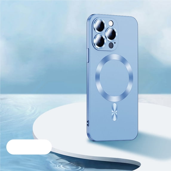 Magnetic Case Compatible with Strong MagSafe for iPhone 14 Plus, Liquid Frosted Case Shockproof Lightweight with Lens Protector Phone Cover for iPhone 14 Plus - 6.7 inch, Blue