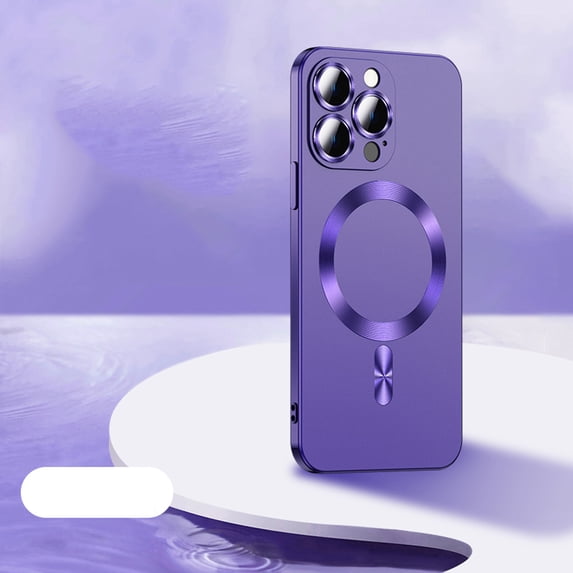 Magnetic Case Compatible with Strong MagSafe for iPhone 15, Liquid Frosted Case Shockproof Lightweight with Lens Protector Phone Cover for iPhone 15, Darkpurple