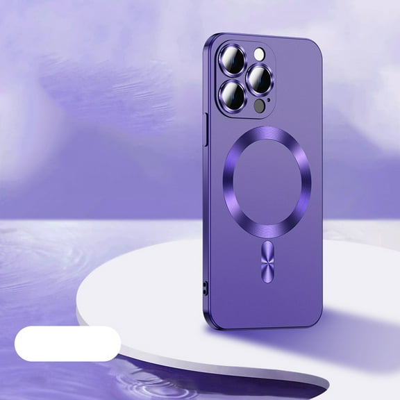 Magnetic Case Compatible with Strong MagSafe for iPhone 16 Pro, Liquid Frosted Case Shockproof Lightweight with Lens Protector Phone Cover for iPhone 16 Pro, Darkpurple