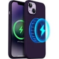 thumbnail image 1 of Magnetic Case Compatible for iPhone 14 Case [Compatible with MagSafe] [+Screen Protector] Liquid Silicone Gel Rubber Full Body Protective Cover Case 6.1 Inch-Elderberry, 1 of 7