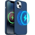 thumbnail image 1 of Magnetic Case Compatible for iPhone 14 Case [Compatible with MagSafe] [+Screen Protector] Liquid Silicone Gel Rubber Full Body Protective Cover Case 6.1 Inch-Storm Blue, 1 of 13
