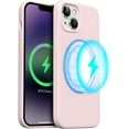 thumbnail image 1 of Magnetic Case Compatible for iPhone 14 Case [Compatible with MagSafe] [+Screen Protector] Liquid Silicone Gel Rubber Full Body Protective Cover Case 6.1 Inch-Chalk Pink, 1 of 13