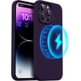 thumbnail image 1 of Magnetic Case Compatible for iPhone 14 Pro Max Case [Compatible with MagSafe] [+Screen Protector] Liquid Silicone Gel Rubber Full Body Protective Cover Case 6.7 Inch-Elderberry, 1 of 14