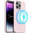 thumbnail image 1 of Magnetic Case Compatible for iPhone 14 Pro Max Case [Compatible with MagSafe] [+Screen Protector] Liquid Silicone Gel Rubber Full Body Protective Cover Case 6.7 Inch-Chalk Pink, 1 of 14