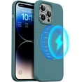 thumbnail image 1 of Magnetic Case Compatible for iPhone 14 Pro Max Case [Compatible with MagSafe] [+Screen Protector] Liquid Silicone Gel Rubber Full Body Protective Cover Case 6.7 Inch-Pine Green, 1 of 13