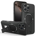 thumbnail image 1 of Magnetic Case Compatible for iPhone 15 Pro Max, [Built-in Invisible Kickstand] [Support Wireless Charging] [Military Grade Shockproof] Heavy Duty Rugged Phone Case for iPhone 15 Pro Max, Black, 1 of 6