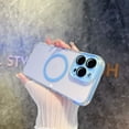 thumbnail image 1 of Magnetic Case Compatible with iPhone 16 Pro Max, Compatible with MagSafe Wireless Charging, Transparent Anti-Scratch Back Shockproof Protective Slim Thin Rugged Phone Case Cover,Blue, 1 of 7