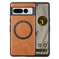 thumbnail image 1 of Magnetic Case Compatible with Pixel 7 Case Magsafe PU Leather Anti-Drop Shockproof Case for Google Pixel 7 2022 5G,Brown, 1 of 10