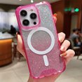 thumbnail image 1 of Magnetic Case Designed for iPhone 13 Pro Clear Glitter - Compatible with MagSafe Charger Phone Case for Women Girls, Full-Body Shockproof Protective Case Cover for iPhone 13 Pro,Pink, 1 of 8