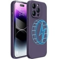thumbnail image 1 of Magnetic Case Designed for iPhone 14 Pro Max Phone Case ,[Upgraded Enhanced Camera Protection],Shockproof Liquid Silicone Case 6.7 inch(Dark Purple Magnetic), 1 of 13