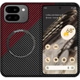 thumbnail image 1 of Magnetic Case for Google 9 Pro Pixel Fold Case Compatible with MagSafe Charger Carbon Fiber Slim Ultra Thin Aramid Fiber Anti-Scratch Shockproof Rugged Phone Case, Black&Red, 1 of 8