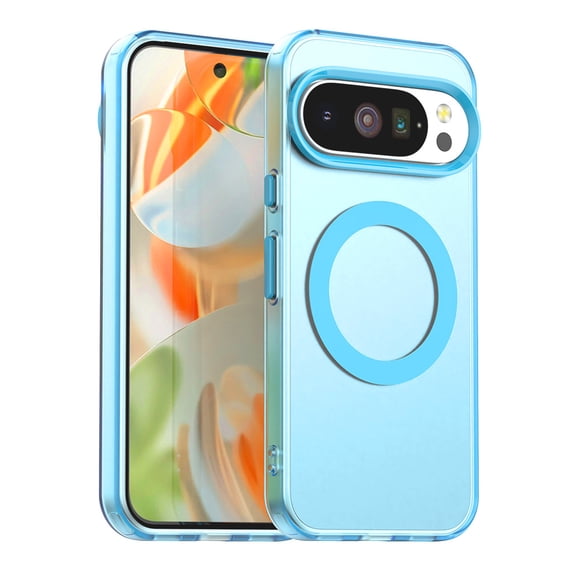 Magnetic Case for Google Pixel 10 /10 Pro, [Stronger Magnet] Compatible with MagSafe, Crystal Clear Protective Phone Cover, Military Grade Drop Tested Shockproof Slim Hard PC Back,Blue