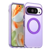 Magnetic Case for Google Pixel 10 Pro XL, [Stronger Magnet] Compatible with MagSafe, Crystal Clear Protective Phone Cover, Military Grade Drop Tested Shockproof Slim Hard PC Back,Purple