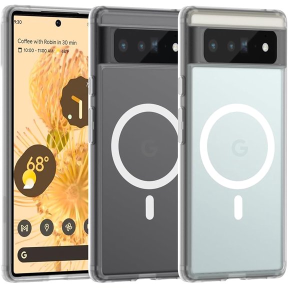 Magnetic Case for Google Pixel 6 Pro, Translucent Matte Anti-Fingerprint,Compatible with MagSafe,Slim Fit Shockproof Protective Phone Case for Pixel 6 Pro Case (Transparent White)