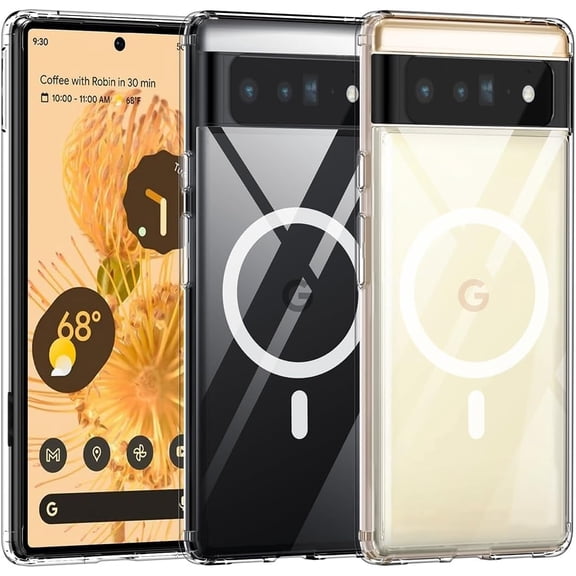 Magnetic Case for Google Pixel 6 Pro, Transparent and Yellow Resistant,Compatible with MagSafe,Slim Fit Shockproof Protective Phone Case for Pixel 6 Pro Case