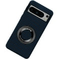 thumbnail image 1 of Magnetic Case for Google Pixel 7A Case with Kickstand & Ring Holder, [Compatible with MagSafe] Carbon Fiber Slim Ultra Aramid Fiber Anti-Scratch Shockproof Case, Blue, 1 of 8