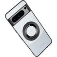 thumbnail image 1 of Magnetic Case for Google Pixel 8A Case with Kickstand & Ring Stand, [Compatible with MagSafe] Vegan Leather Non-Slip Enhanced Grip Military Grade Shockproof Camera Lenses Case, Silver, 1 of 7