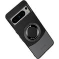 thumbnail image 1 of Magnetic Case for Google Pixel 8A Case with Kickstand & Ring Stand, [Compatible with MagSafe] Vegan Leather Non-Slip Enhanced Grip Military Grade Shockproof Camera Lenses Case, Black, 1 of 8