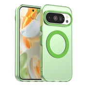 Magnetic Case for Google Pixel 8A, Compatible with MagSafe, Military Grade Drop Protection, Slim Matte Translucent Hard PC Back with Soft TPU Bumper Anti-Scratch Phone Cover,Green