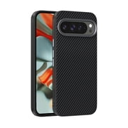 Magnetic Case for Google Pixel 9 / 9 Pro, Compatible with MagSafe, Carbon Fiber Texture PC + TPU Ultra Slim Drop Protective Shockproof Anti-Scratch Lightweight Thin Fit Phone Case Cover, Black