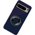 thumbnail image 1 of Magnetic Case for Google Pixel 9 Case with Kickstand & Ring Holder, [Compatible with MagSafe] Carbon Fiber Slim Ultra Aramid Fiber Anti-Scratch Shockproof Case, Blue&Purple, 1 of 8