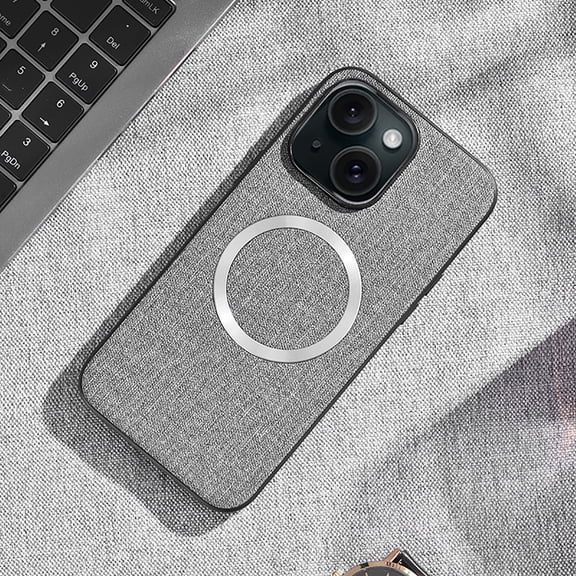 Magnetic Case For Google Pixel 9 Compatible with MagSafe, Premium Fine Woven Fabric Texture Slim Shockproof PU Leather Wireless Charging Cover Anti-Fingerprint Women Men,Gray