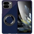 thumbnail image 1 of Magnetic Case for Google Pixel 9 Pro Fold Case with Kickstand & Ring Holder, [Compatible with MagSafe] Carbon Fiber Slim Ultra Aramid Fiber Anti-Scratch Shockproof Case, Blue&Purple, 1 of 7