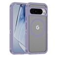 thumbnail image 1 of Magnetic Case for Google Pixel 9 Pro XL Clear Compatible with Magsafe, Hybrid Protective Silicone Bumper, Slim Smooth Sleek Matte Frosted Case for Men Women for Google Pixel 9 Pro XL,Lightpurple+Clear, 1 of 7