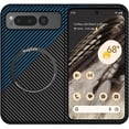 thumbnail image 1 of Magnetic Case for Google Pixel Fold Case Compatible with MagSafe Charger Carbon Fiber Slim Ultra Thin Aramid Fiber Anti-Scratch Shockproof Phone Case, Black&Blue, 1 of 8