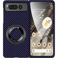 thumbnail image 1 of Magnetic Case for Google Pixel Fold Case with Kickstand & Ring Holder, [Compatible with MagSafe] Carbon Fiber Slim Ultra Aramid Fiber Anti-Scratch Shockproof Case, Purple, 1 of 8