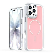 Magnetic Case For IPhone 13 Pro (6.1"),Compatible With MagSafe,Heavy-Duty Shockproof, Electroplated Dual Color Magnetic Phone Cover,Pink,For iPhone 13 Pro
