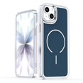 thumbnail image 1 of Magnetic Case For IPhone 15 Plus (6.7"),Compatible With MagSafe,Heavy-Duty Shockproof, Electroplated Dual Color Magnetic Phone Cover,Blue,For iPhone 15 Plus, 1 of 6