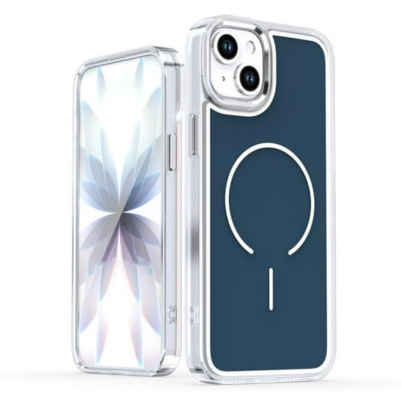 Magnetic Case For IPhone 15 Plus (6.7"),Compatible With MagSafe,Heavy-Duty Shockproof, Electroplated Dual Color Magnetic Phone Cover,Blue,For iPhone 15 Plus