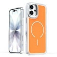 thumbnail image 1 of Magnetic Case For IPhone 16 Plus (6.7"),Compatible With MagSafe,Heavy-Duty Shockproof, Electroplated Dual Color Magnetic Phone Cover,Orange,For iPhone 16 Plus, 1 of 6