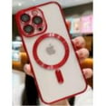 thumbnail image 1 of Magnetic Case Made for iPhone 16 Pro Max (6.9 Inch) [Built-in Camera Lens Protector] [Compatible with MagSafe] Soft TPU Anti-Scratch Shockproof Protective Slim Clear Case for Women Men&nbsp;- Red, 1 of 1
