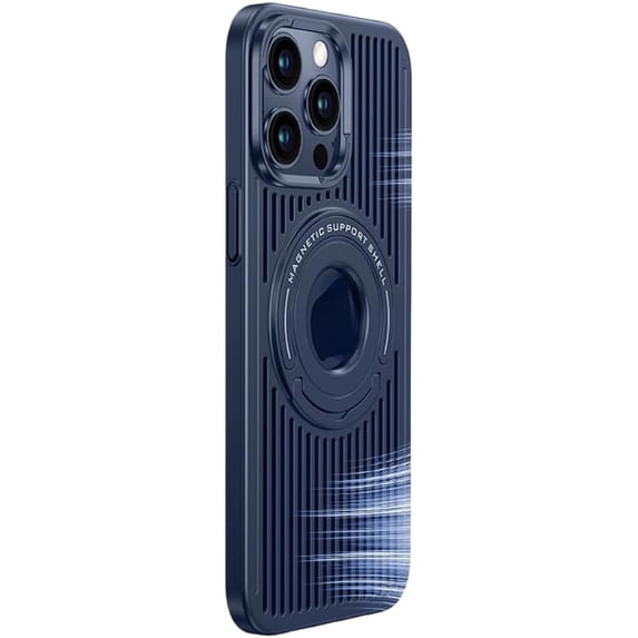 Magnetic Case New for iPhone 15 Pro Max, Cooling Gaming Kickstand Case Compatible with Wireless Charging Slim Hard PC Anti-Drop Protective Cover (Blue,iPhone 15 Pro)