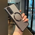 thumbnail image 1 of Magnetic Case for Samsung Galacxy S20 FE 5G with Gradient Glitter,[Compatible with MagSafe] Luxury Plating Cute Clear Bling Sparke Case for Women Girls,Shockproof TPU Protective Cover-Black, 1 of 7