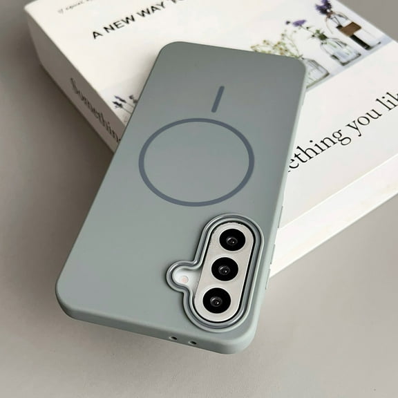 Magnetic Case for Samsung Galaxy A24 4G Phone Case Support Wireless Charging, Durable Silicone Slim Shockproof Microfiber Lining Anti-Scratch Phone Cover for Samsung Galaxy A24 4G, Gray