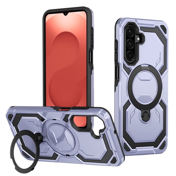Magnetic Case for Samsung Galaxy A35 with 360 Rotating Stand,Compatible with Magsafe,Military Grade Protection,Shockproof Case with Kickstand & Ring Stand Heavy Duty Phone Cover,Lightpurple