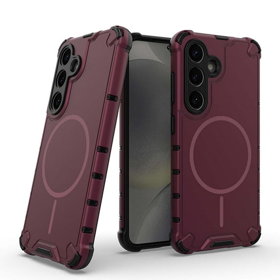 Magnetic Case for Samsung Galaxy A54 5G, Compatible with Mag-Safe, Classic Hybrid Magnetic Phone Case, Military Grade Drop Protection, Scratch-Resistant Back Rugged Cover, Plum
