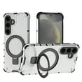thumbnail image 1 of Magnetic Case for Samsung Galaxy A55 Heavy Duty Rugged Dual-Layer Protection, [Compatible with MagSafe] Ring Holder Kickstand Shockproof Matte Scratch Armor Back Cover, Clear, 1 of 10