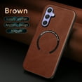 thumbnail image 1 of Magnetic Case for Samsung Galaxy A55, [Wireless Charging Support] Anti-Scratch PU Leather Shockproof Cover, Slim Anti-Fingerprint Lightweight Protective Case for Galaxy A55, Brown, 1 of 11