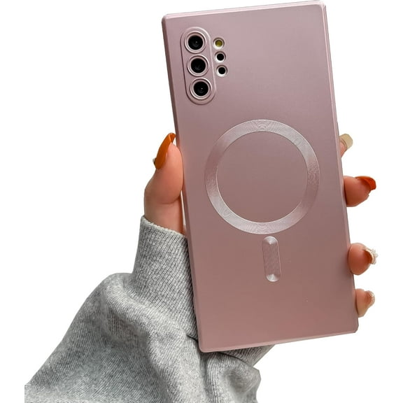 Magnetic Case for Samsung Galaxy Note 10 Case [Compatible with MagSafe] Camera Protection Soft Silicone Anti-Fingerprint Anti-Scratch Shockproof Case for Women Men, Pink
