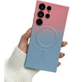 thumbnail image 1 of Magnetic Case for Samsung Galaxy Note 10 Case [Compatible with MagSafe] Camera Protector & Luxury Gradient Ultra Slim Soft Silicone Shockproof Case for Women Men, Pink&Blue, 1 of 8