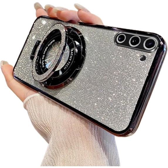 Magnetic Case for Samsung Galaxy Note 10 Case Glitter Sparkle with KickStand Phone Case Slim fit Luxury Plating Shockproof Protective Women Girls Case for Samsung Galaxy Note 10 Black YD