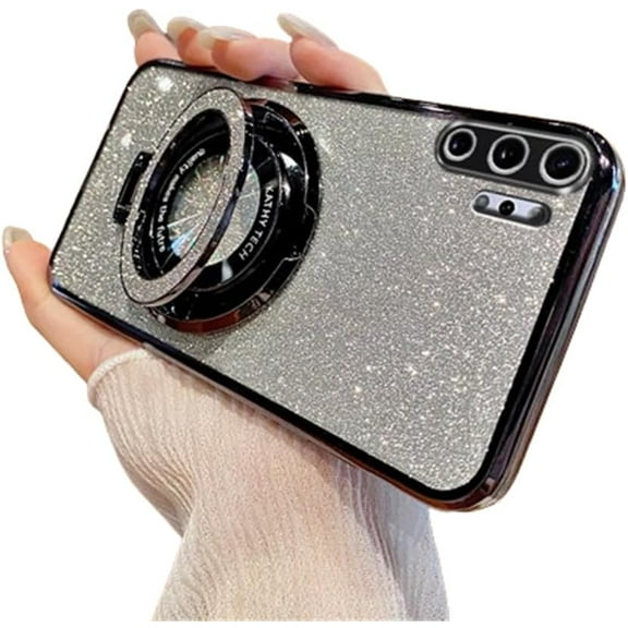 Magnetic Case for Samsung Galaxy Note 10+ Plus Case Glitter Sparkle with Kickstand Phone Case Slim fit Luxury Plating Shockproof Women Girls Case for Samsung Galaxy Note 10+ Plus Black YD