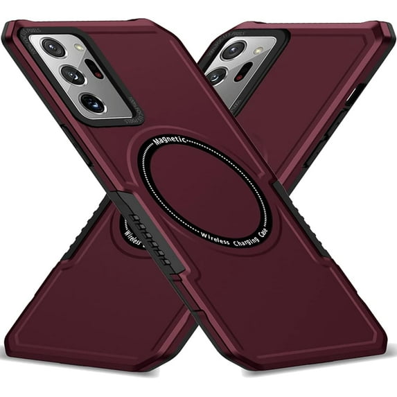 Magnetic Case for Samsung Galaxy Note 20 Ultra (Not Note 20) Compatible with Magsafe, Military-Grade Shockproof Case with Built-in Magnet Circle for Samsung Galaxy Note 20 Ultra, MS Claret
